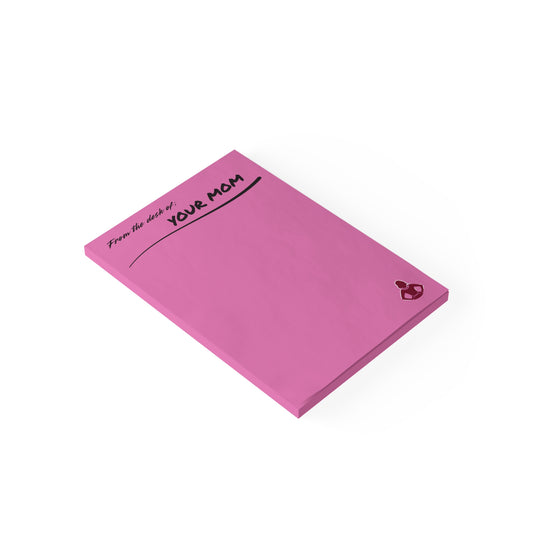 'From the desk of YOUR MOM' - PINK - Personalized Mom Note Pads - Cute Stationery post-it - Your Mom's Outfitters