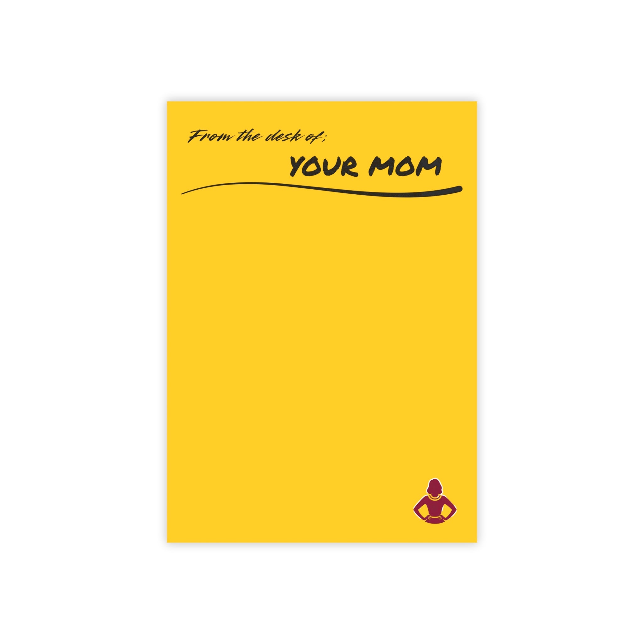 Copy of 'From the desk of YOUR MOM' - YELLOW - Personalized Mom Note Pads - Cute Stationery post-it - Your Mom's Outfitters