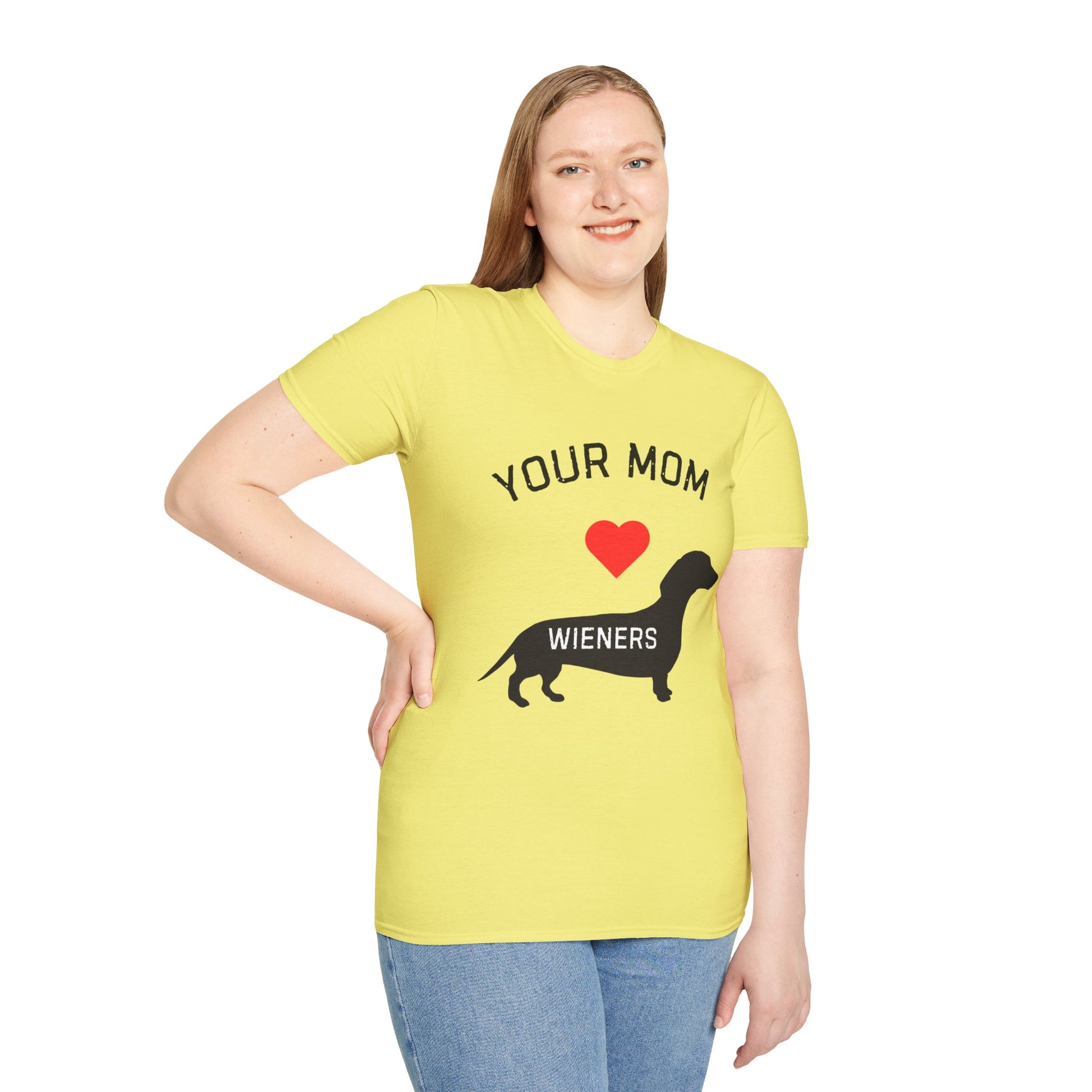 Your Mom Loves Wieners - Wiener Dog  T-Shirt, Funny, Unisex Pet Tee, Dachshund - Your Mom's Outfitters