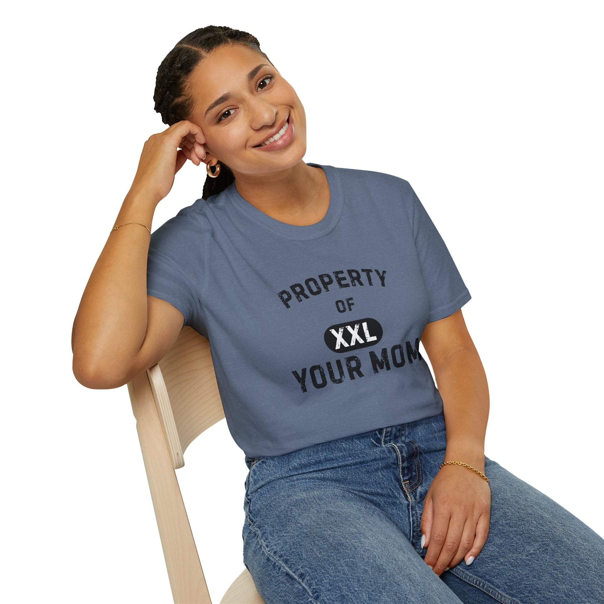 Property of Your Mom - Unisex Softstyle T-Shirt - Funny Family Humor Tee - Your Mom's Outfitters