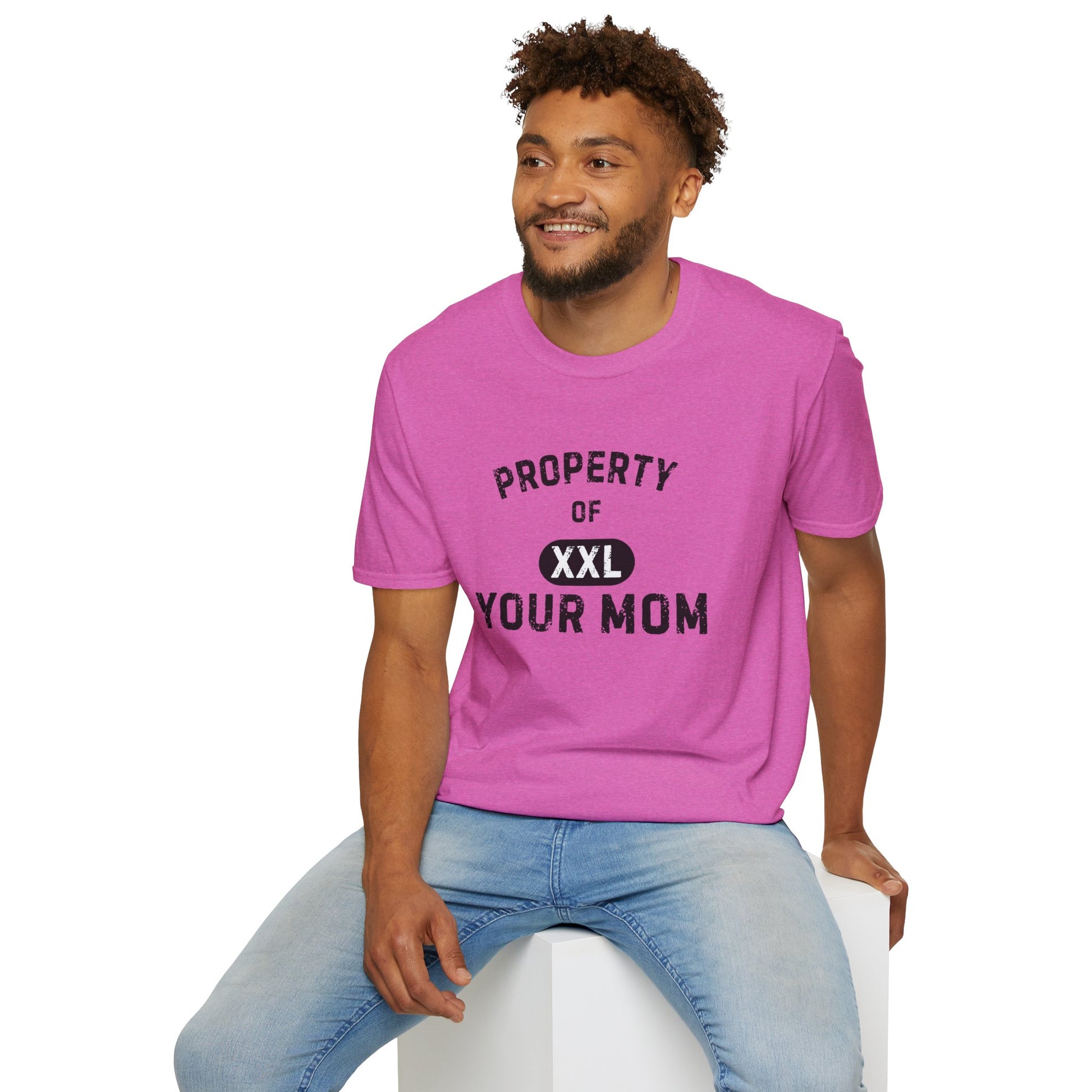 Property of Your Mom - Unisex Softstyle T-Shirt - Funny Family Humor Tee - Your Mom's Outfitters