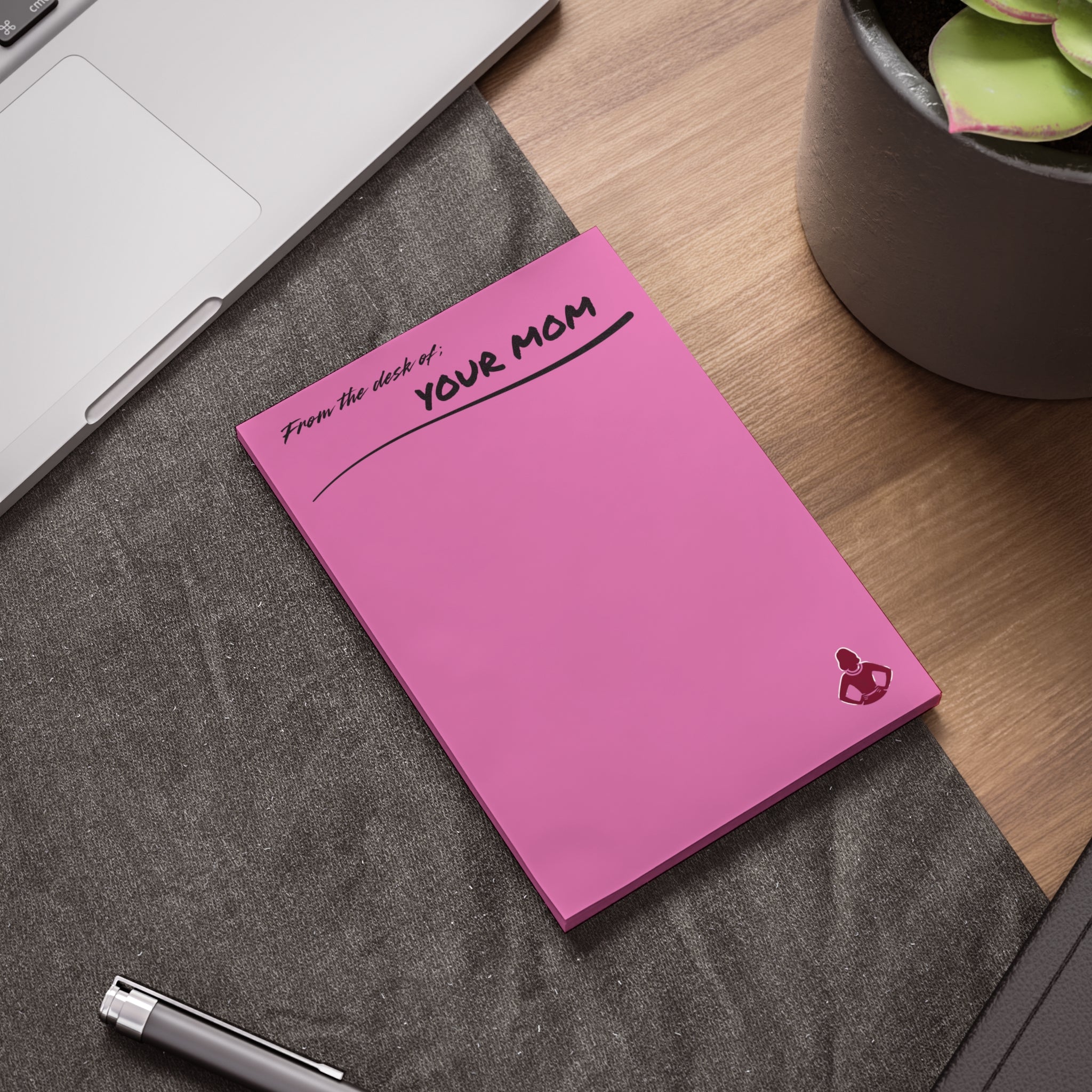 'From the desk of YOUR MOM' - PINK - Personalized Mom Note Pads - Cute Stationery post-it - Your Mom's Outfitters