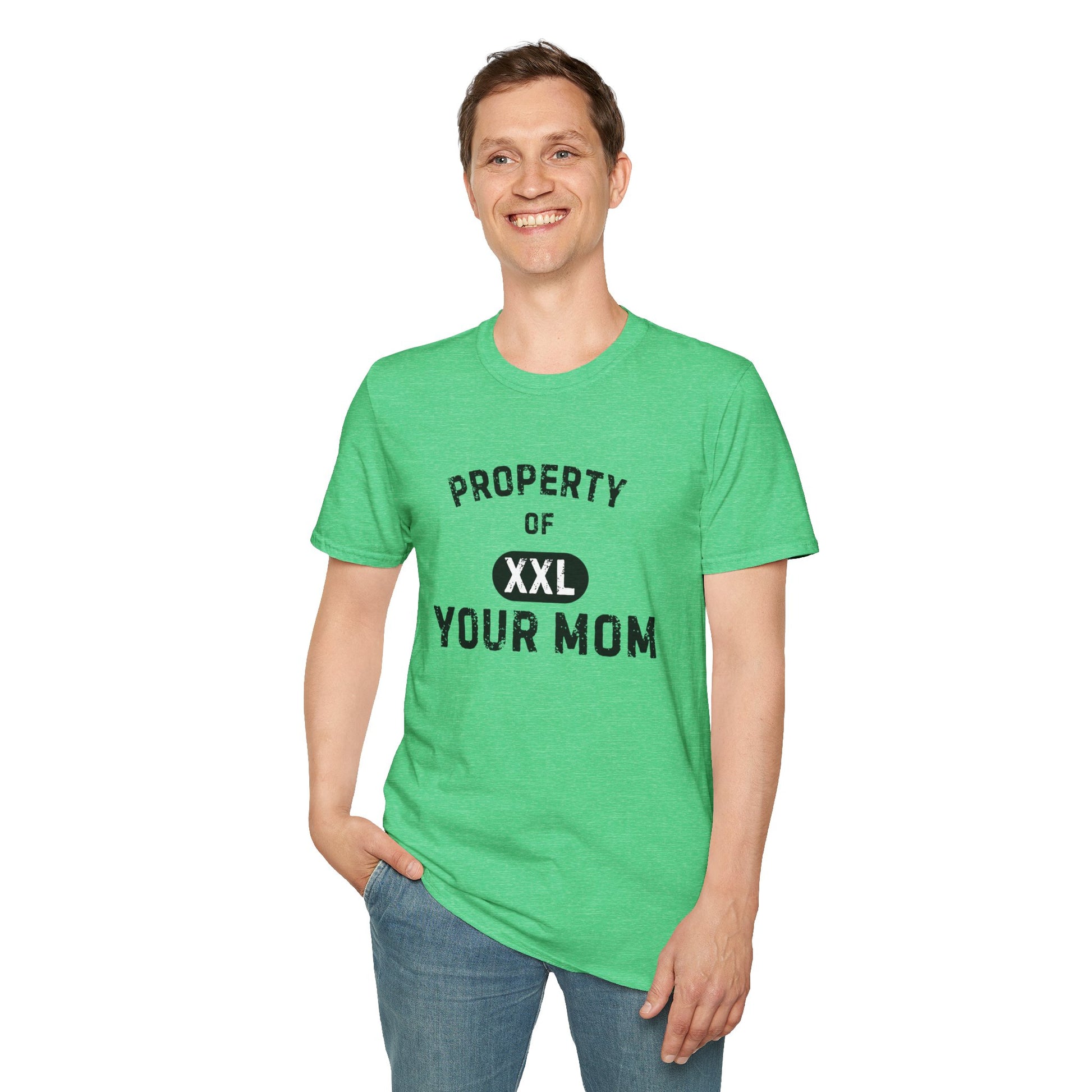 Property of Your Mom - Unisex Softstyle T-Shirt - Funny Family Humor Tee - Your Mom's Outfitters