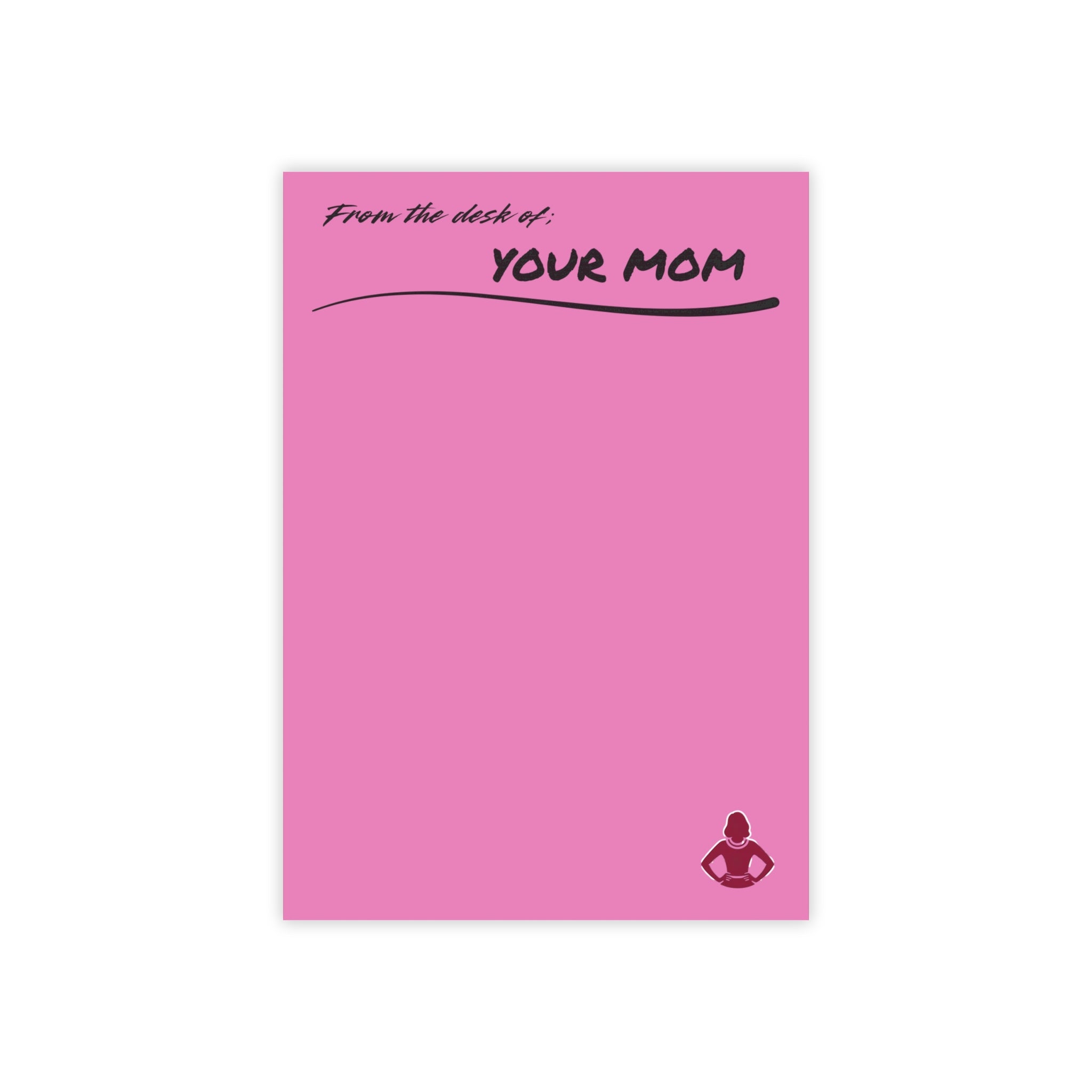 'From the desk of YOUR MOM' - PINK - Personalized Mom Note Pads - Cute Stationery post-it - Your Mom's Outfitters