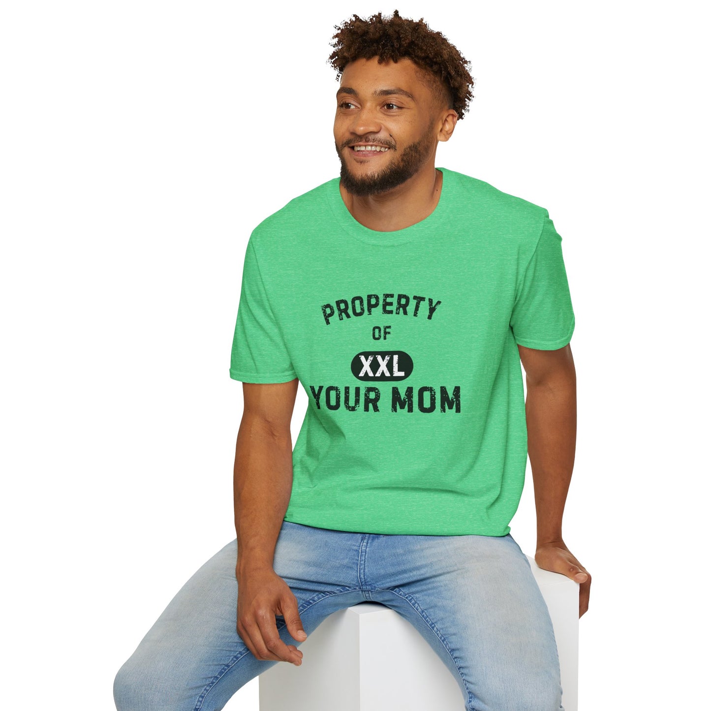 Property of Your Mom - Unisex Softstyle T-Shirt - Funny Family Humor Tee - Your Mom's Outfitters