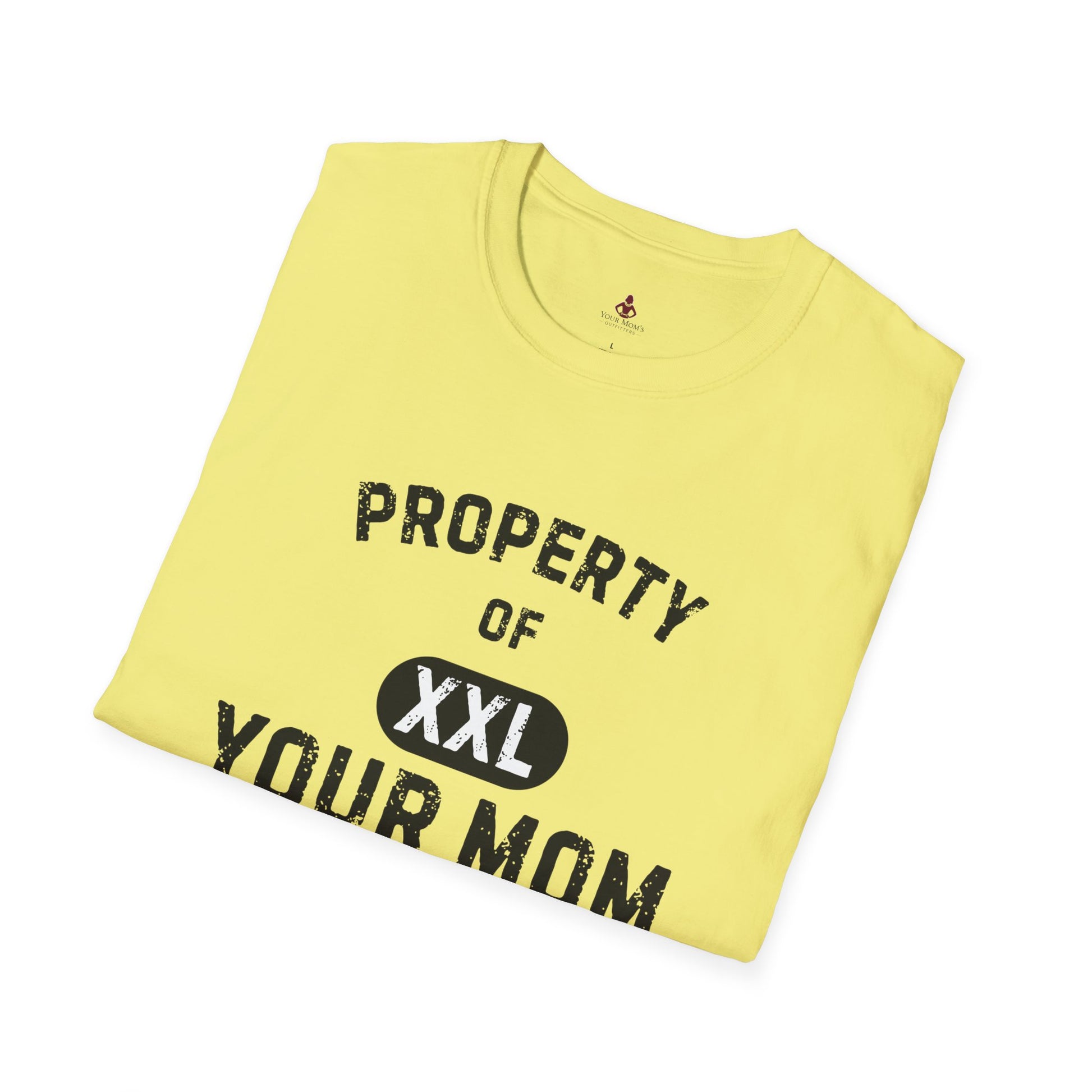 Property of Your Mom - Unisex Softstyle T-Shirt - Funny Family Humor Tee - Your Mom's Outfitters