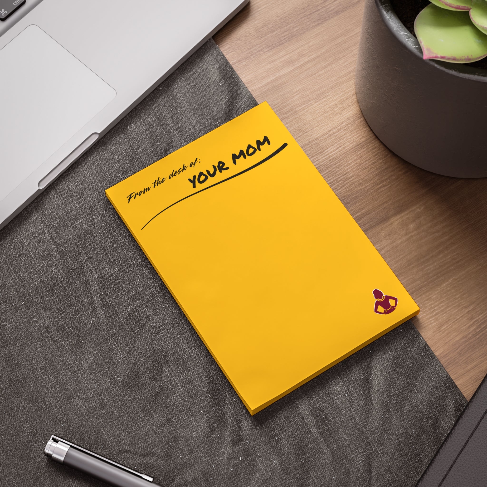 Copy of 'From the desk of YOUR MOM' - YELLOW - Personalized Mom Note Pads - Cute Stationery post-it - Your Mom's Outfitters